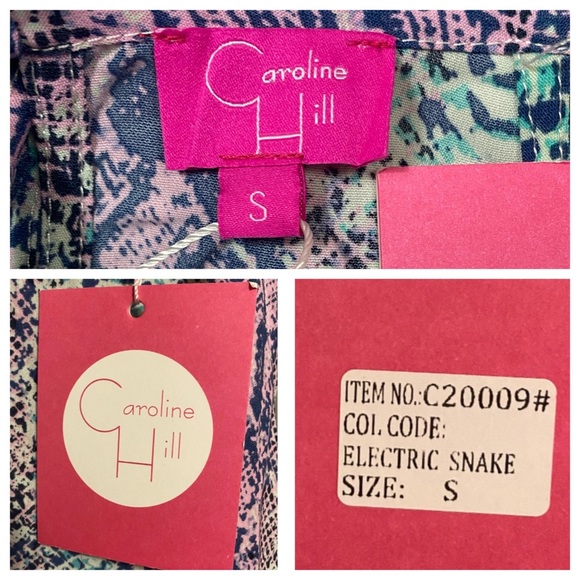 NWT ✨ Caroline Hill Bohemian Blue/Pink Rhapsody Electric Snake Maxi Dress Small - Picture 17 of 17